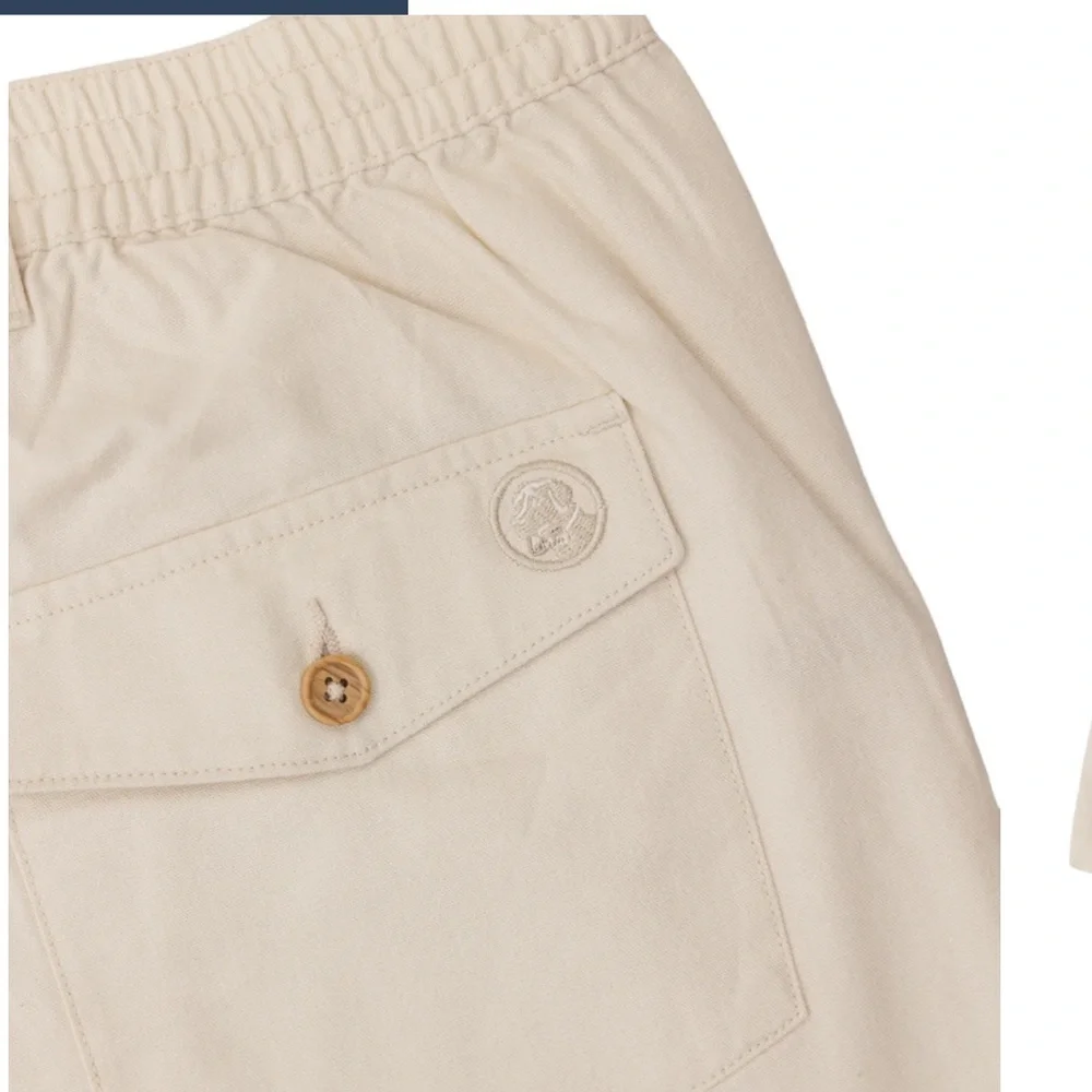Southern Proper Cream Cotton Casual Shorts